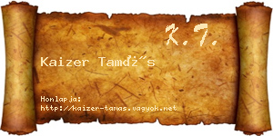 Kaizer Tamás névjegykártya