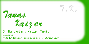 tamas kaizer business card