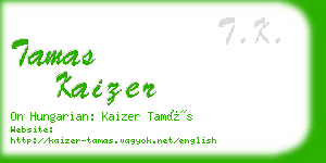 tamas kaizer business card